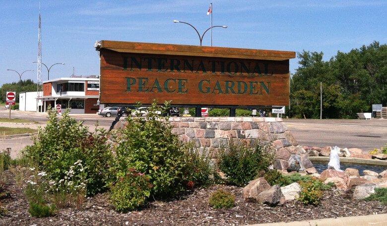 Entrance to the International Peace Garden with Customs